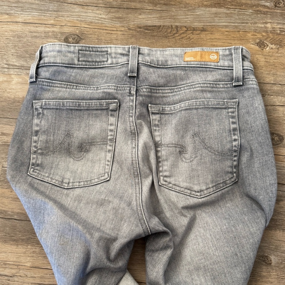 AG Adriano Goldschmied High-Rise Straight Leg Jeans - Light Gray Wash - Picture 2 of 3